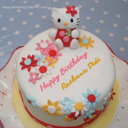 Animated Happy Birthday Cake with Name Rachana and Burning Candles —  Download on Funimada.com
