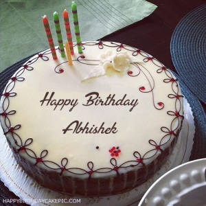 Happy Birthday Abhishek Candle Big - Greet Name