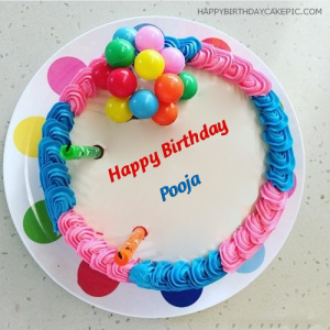 ❤️ Red White Heart Happy Birthday Cake For puja Agarwal