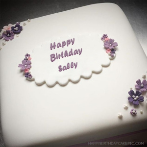 Write Your Name On Lovely Pink Flower Birthday Cake.